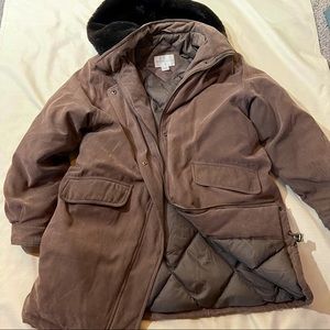 Worthington Suede Soft Cozy Puffy Jacket // M
